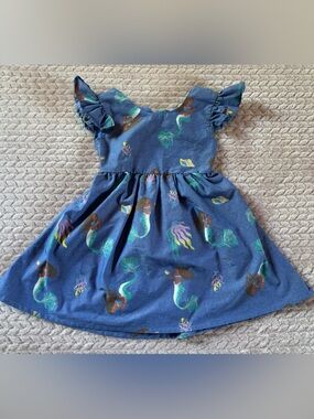 Disney Little Mermaid Live Action Ariel Print Ruffle Dress Girls 5T